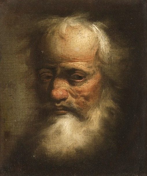 Attribué à Christian Wilhelm Ersnt DIETRICH (1712 - 1774).
Tête de vieillard.
Toile.
29 x 24 cm.
Porte au revers une ancienne attribution à Rembrandt.
