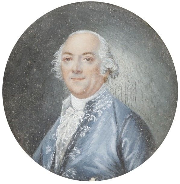 Portraits présumés du marquis et de la marquise de Ferrer.
Paire de miniatures sur ivoire du XIXe siècle, diam. 5,7 cm, exécutées d’après des portraits de la fin du XVIIIe siècle.
Cadres en bois noirci rectangulaire (un piqué), 11,6 x 11,4 cm.
Provenance : vente Piasa, 22 novembre 2002, n° 1 ; ancienne collection Bemberg..
  