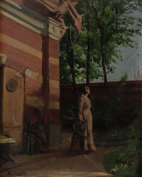 1207/226 Hendrik LEYS (1815-1869)
Femme à l'arrosoir
Huile sur carton.
Signée en bas à gauche.
26.5 x 21.5 cm
