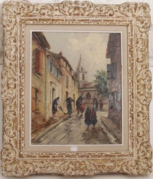 6169/16 Ecole française XXe siècle
Temps de pluie.
Huile sur toile.
