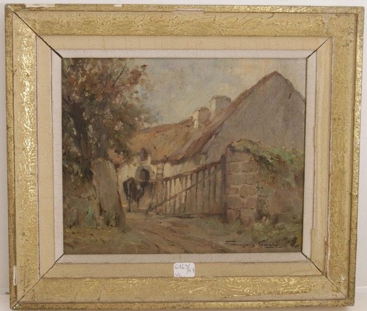 6169/17 Ecole française XXe siècle
La ferme.
Huile sur toile.
