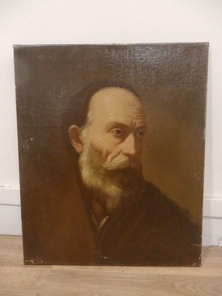 8609/29 Ecole du XIXe siècle
Portrait d'homme barbu
Huile sur toile
54,5x45,5