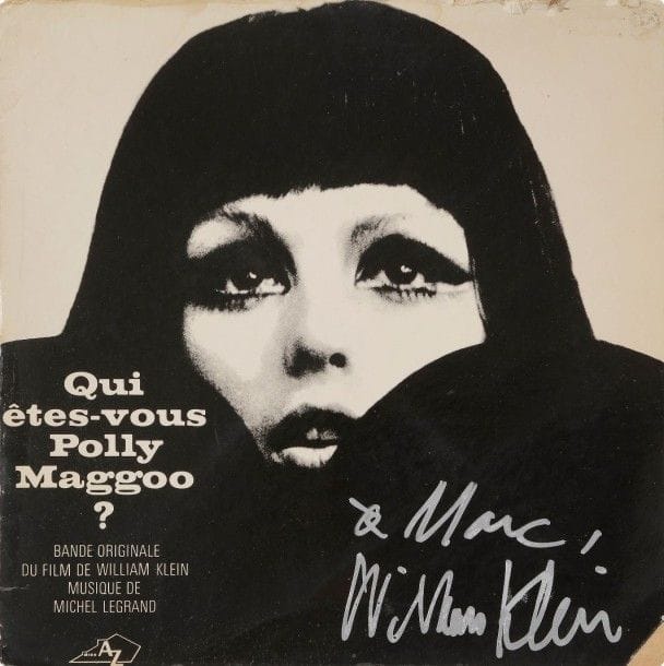 William KLEIN

45 T du Film «QUI ÊTES-VOUS POLLY MAGGOO»
Label Disc’Az EP 1062 Éditions France, 1966 Pochette signée par WILLIAM KLEIN
Pochette VG / Disque VG+