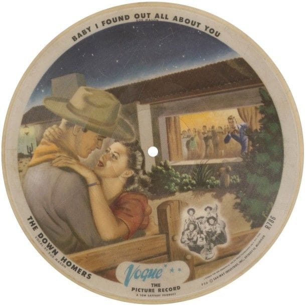 THE DOWN HOMERS

78 T Picture disque VOGUE R 786 «Baby I Found Out All About You»
VG-