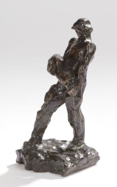 Gaston BROQUET (1880 - 1947)

Le porteur de bûche
Bronze à patine brun noir nuancé.
Signé: «Gaston Broquet» sur la terrasse.
Marque et cachet de la Fonderie Susse Frères sur la terrasse.
Circa 1920.
H.: 15,5 cm