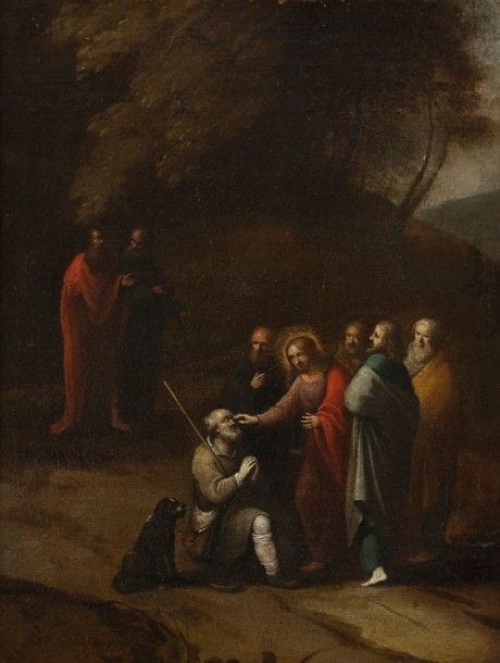 ECOLE FLAMANDE DU XVIIe SIÈCLE, SUIVEUR DE FRANS FRANCKEN

La guérison de l'aveugle
Toile
43 x 33 cm