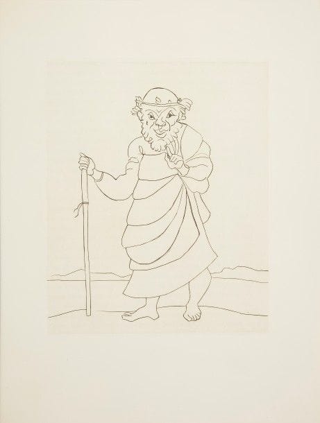 PÉTRONE.
Le Satyricon.
[Paris : Aux dépens d’un amateur, 1951]. — In-folio, 441 x 331 : (4 ff. premier blanc), 290 pp., (3 ff. dernier blanc), couverture imprimée. En feuilles, chemise à dos plat de parchemin, étui.

Superbe édition du Satyricon dans la traduction de Héguin de Guerle, illustrée de nombreux ornements sur bois et de 
33 burins originaux à pleine page d’ANDRÉ DERAIN 
(1880-1954) dont c’est l’une des plus belles productions.
Réalisé sous la direction de l’artiste, l’ouvrage fut édité aux dépens du colonel Sicklès. Les 33 burins avaient été préalablement gravés en 1934 sur un projet d’Ambroise Vollard. Les ornements ont été gravés sur bois par Paul Baudier d’après des dessins de Derain.
Tirage à 306 exemplaires sur vélin d’Arches ; celui-ci est l’un des 50 comprenant une suite sur Malacca de 8 bois dessinés par Derain non utilisés, une suite sur Malacca des 43 bois dessinés par l’artiste et une suite complète sur Auvergne des 36 cuivres gravés par Derain.
Exemplaire parfaitement conservé malgré des salissures à l’étui.