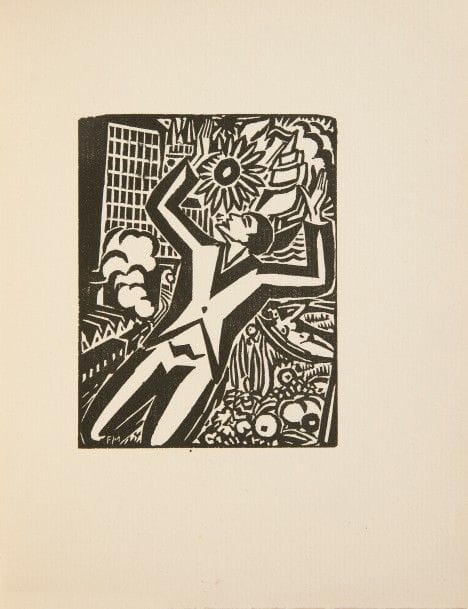 JOUVE (Pierre-Jean).
Heures. Livre de la grâce.
Genève : imprimerie Albert Kundig, 1920. — In-16, 165 x 130 : 179 pp., (5 ff. deux derniers blancs), couverture imprimée. Broché, couverture rempliée.

Édition originale de ce recueil de poésies dédié à Stefan Zweig, tirée à 325 exemplaires et illustrée d’un bois original gravé par FRANS MASEREEL (1889-1972) en frontispice.
Un des 20 exemplaires sur papier de Hollande van Gelder, parfaitement conservé.