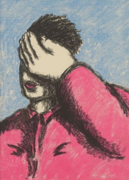 Jean-Charles BLAIS (Né en 1956)
La main sur les yeux - Série des Honteux
Lithographie
(Déchirure).
51 x 37 cm