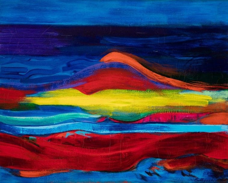 Claude BELLEGARDE (Né en 1927)
Le Bleu de la mer, 1989
Huile sur toile.
Signée en bas à droite.
Signée, datée et titrée au dos.
65 x 81 cm