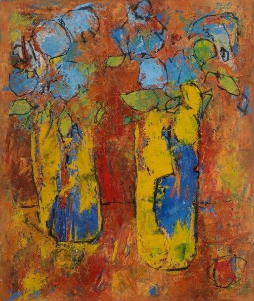 Lien Dezo (né en 1954)
Nature morte
Huile sur toile.
Signée en haut à droite.
55 x 46 cm