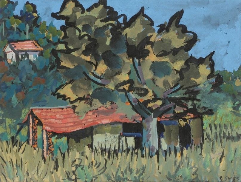 Henri GOETZ [franco-américain] (1909-1989)
Paysage, 1935
Gouache.
Signée en bas à droite.
24 x 31 cm
L’oeuvre sera reproduite au Catalogue Raisonné actuellement en préparation par Monsieur Frédéric Nocera.