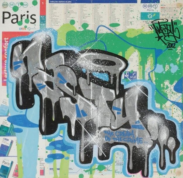 NASTY (NÉ EN 1974)
The Cream of the crime, 2012
Peinture sur plan de métro.
Signée et datée en haut à droite.
37 x 37 cm
