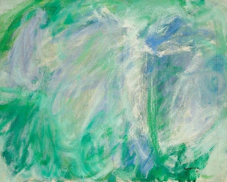 Georges ROMATHIER (né en 1927)
L’Aube, la colline, 1964
Huile sur toile.
Signée et datée en bas à droite.
Signée, datée et titrée au dos sur le châssis.
65 x 81 cm
Provenance: 
Galerie Kriegel, Paris (étiquette au dos).