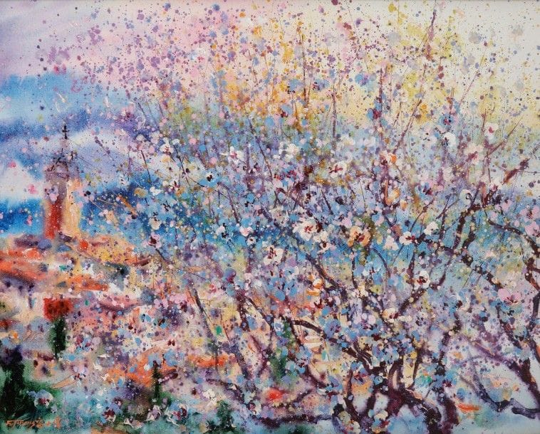 FU Shizeng dit Fi Ji TSANG (né en 1958)
Éclat de lumière et de force
Huile sur toile.
Signée en bas à gauche.
73 x 92 cm