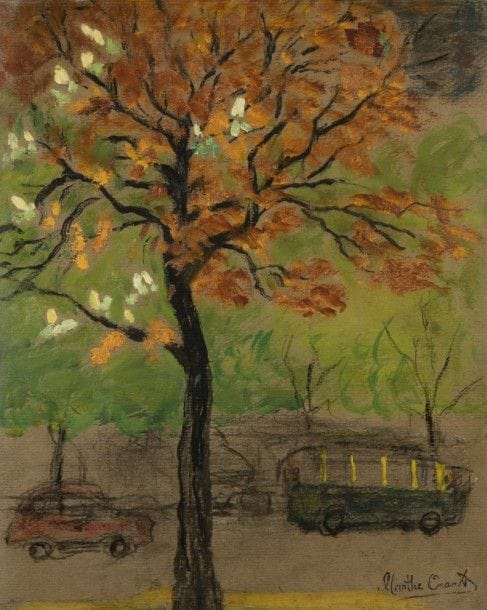 Marthe ORANT (1874-1957)
Rue animée de Paris
Huile sur carton.
Signée en bas à droite.
42 x 35 cm