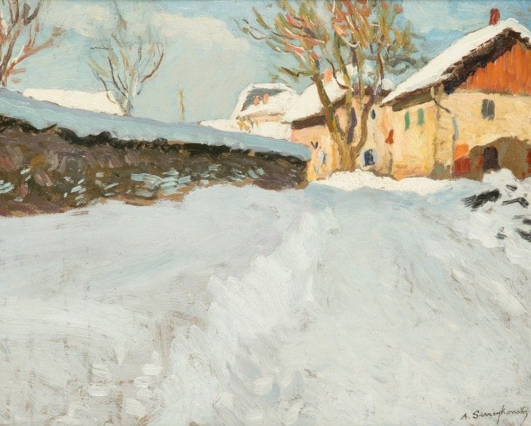 Alfred SWIEYKOWSKI (1869-1953)
Haute-Savoie, village de Saint-Paul
Huile sur carton.
Signée en bas à droite.
33 x 41 cm