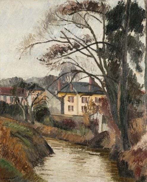 Louis NEILLOT (1898-1973)
Paysage d’hiver à Gif-sur-Yvette, 1936
Huile sur toile.
Signée et datée en bas à gauche.
(Rentoilage)
73 x 60 cm

Bibliographie : 
Collette Manigand-Neillot et Juliette Constantin-Neillot, Louis Neillot Catalogue Raisonné, 1997, numéro 330 reproduit page 67.