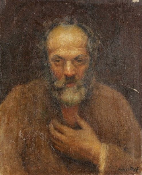 Marcel Dreyfus DYF (1899-1985)
Portrait d’homme barbu
Huile sur toile.
Signée en bas à droite.
(Griffure)
61 x 50 cm