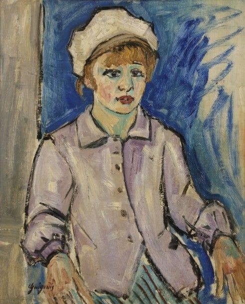 François GUIGONIS (1904-?)
Jeune femme assise
Huile sur isorel.
Signée en bas à gauche.
73 x 60 cm