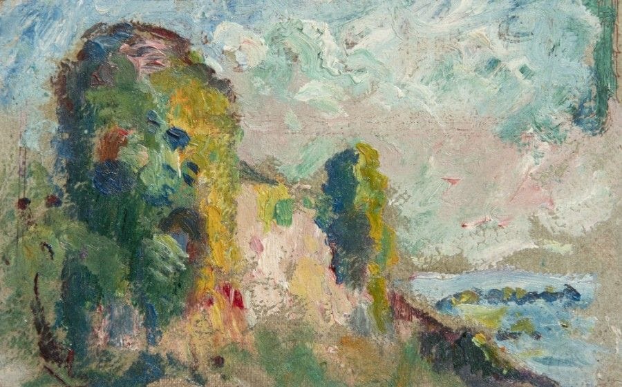 Emmanuel de la VILLÉON (1858-1944)
La Vieille tour, environ 1910
Huile sur carton contrecollé sur toile.
Non signée
9 x 13.5 cm

Provenance : 
Descendance de l’artiste
L’œuvre est référencée dans le Catalogue Raisonné de l’artiste sous le numéro 2915.