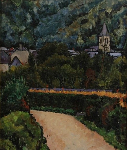 Conrad MEILI (1895-1969)
Gerde en Bigorre, 1934
Huile sur carton.
Signée et datée en bas à droite.
Signée, datée et située au dos
40 x 33 cm
