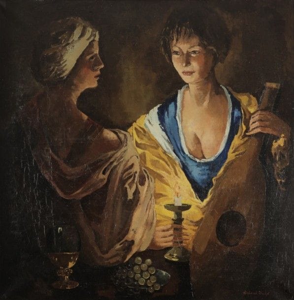 Roland OUDOT (1897-1981)
Deux femmes à la bougie
Huile sur toile
Signée en bas à droite.
80 x 80 cm