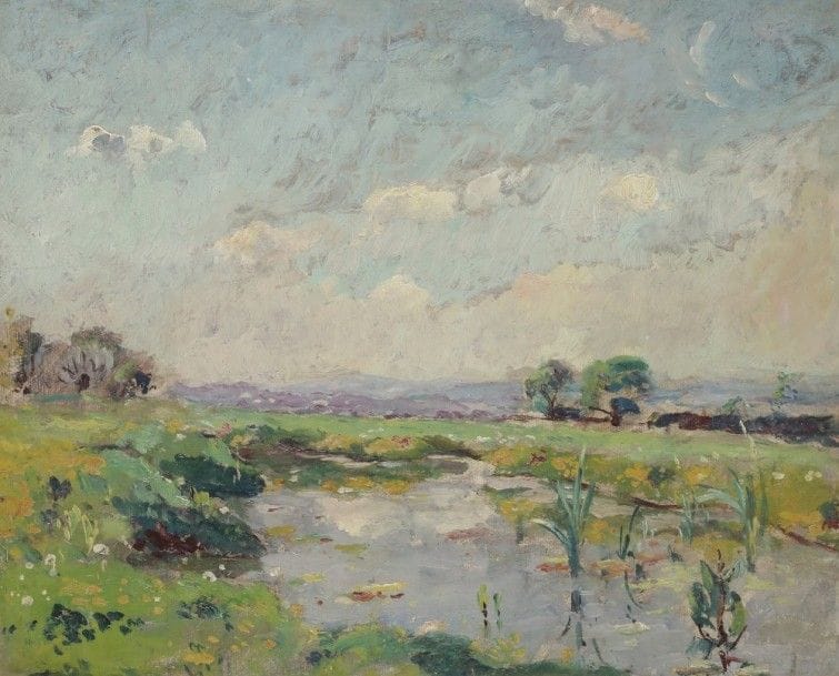 Emmanuel de la VILLÉON (1858-1944)
Étang d’en haut, 1910
Huile sur carton contrecollée sur toile.
Non signée.
(Restaurations).
33 x 41 cm
L’œuvre est référencée dans le Catalogue Raisonné de l’artiste sous le numéro 1554.
