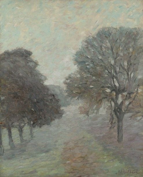 Emmanuel de la VILLÉON (1858-1944)
Brume d’automne, 1895
Huile sur toile.
Signée en bas à droite.
81 x 65 cm

Provenance : 
Descendance de l’artiste

L’œuvre est référencée dans le Catalogue Raisonné de l’artiste sous le numéro 927.