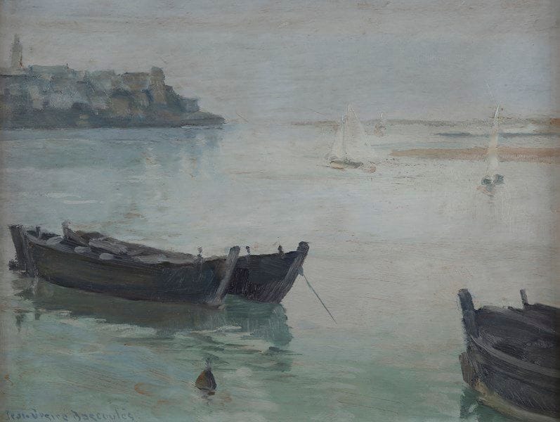 Jean-Désiré BASCOULES (1886-1976)
Barques et voiliers dans la baie
Huile sur panneau.
Signée en bas à gauche.
27 x 35 cm