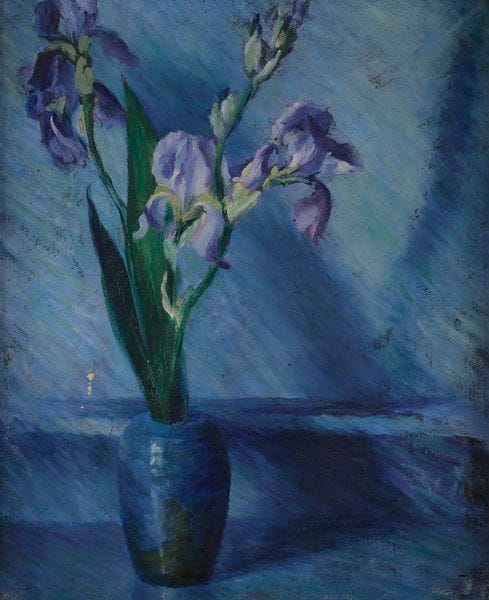 Katherine MACCAUSLAND (1859-1930)
Vase d’Iris
Huile sur toile.
Signée au dos.
61 x 50 cm
