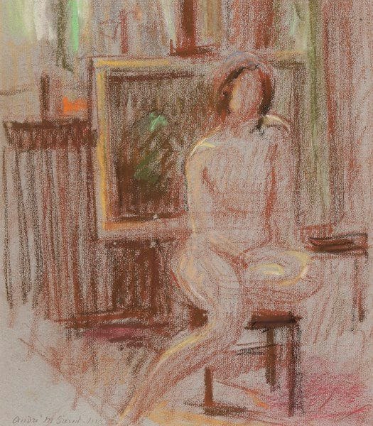 André MEAUX SAINT-MARC
Femme nue dans un atelier
Pastel.
Signé en bas à gauche.
24.5 x 22 cm