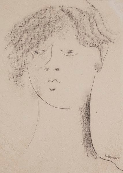 Raymond MOISSET (1906-1994)
Portrait
Dessin au fusain.
Signé en bas à droite.
37 x 26 cm