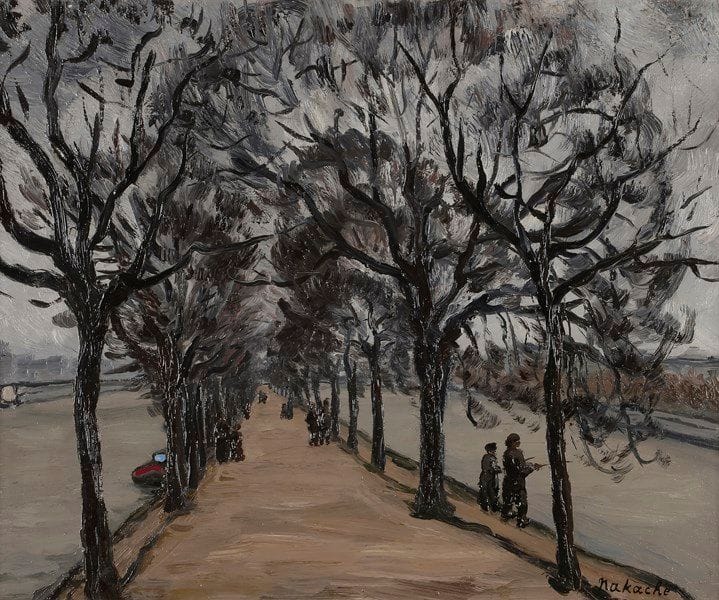 Armand Henri NAKACHE (1894-1976)
Ile des Cygnes à Passy
Huile sur toile.
Signée en bas à droite.
Signée et titrée au dos.
38 x 46 cm