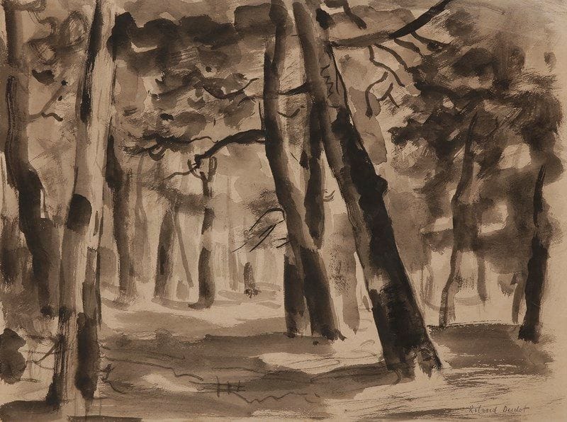 Roland OUDOT (1897-1981)
Sous-bois
Dessin au lavis d’encre.
Signé en bas à droite.
23 x 29.5 cm