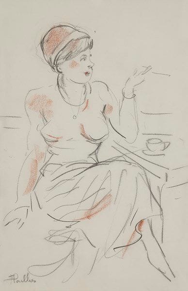 Fred PAILHES (1902-1991)
Femme fumant
Dessin au crayon noir et sanguine.
Signé en bas à gauche.
30.5 x 20 cm