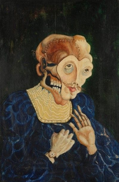 Fabrizio RICCARDI (né en 1942)
Personnage surréaliste, 1967
Huile sur panneau.
Signée et datée en bas à gauche.
30 x 20 cm