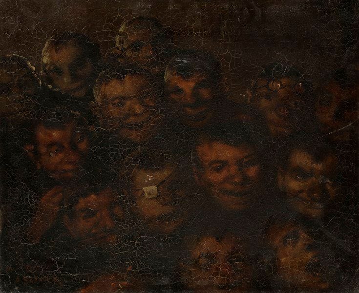 Daniel SABATER Y SALABERT (1888-1951)
En el Teatro
Huile sur toile.
Signée et titrée en bas à gauche.
Signée et titrée au dos.
(Petits manques et craquelures).
38 x 46 cm