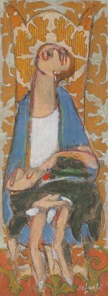 Harry SEFARBI (1917-2009)
Femme assise, 1992
Huile sur panneau.
Signée en bas à droite.
Signée et datée au dos.
41 x 15 cm