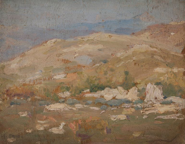 Henry SÉNÉ (1889-1961)
Paysage de montagne - Le Pré
Huile sur panneau ou carton.
L’une signée.
Environ 14 x 18 cm chaque