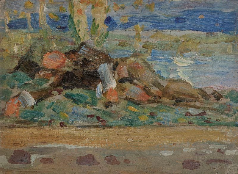 Henry SÉNÉ (1889-1961)
Homme étendu - Baigneuses
2 huiles sur carton.
L’une monogrammée au dos.
14 x 18.5 cm et 13 x 17 cm