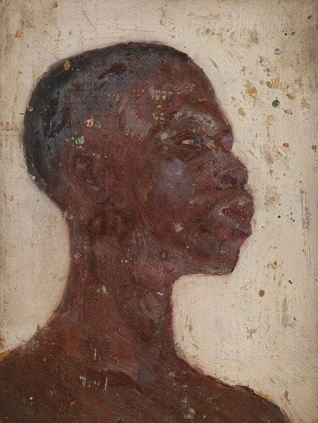 Henry SÉNÉ (1889-1961)
Portraits d’homme noir
2 huiles sur panneau.
Non signées.
18 x 13.5 cm