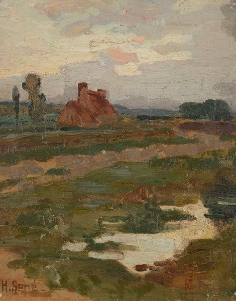 Henry SÉNÉ (1889-1961)
La Mare Trégastel
Huile sur carton toilé.
Signée en bas à gauche.
24 x 19 cm
On joint une composition, huile sur carton toilé.
