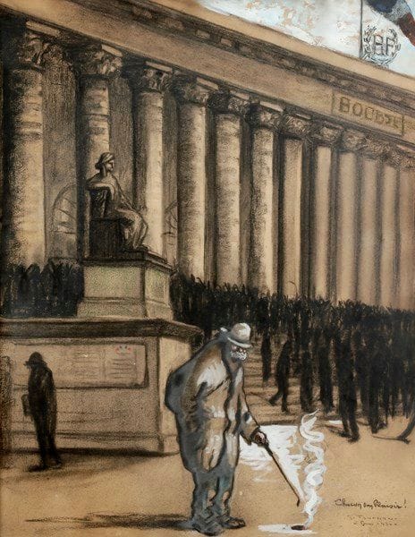 Georges TOURNON (act.1928-1958)
Chacun son plaisir, 1930
Dessin au fusain et rehauts de gouache.
Signé, daté et titré en bas à droite.
64 x 49 cm