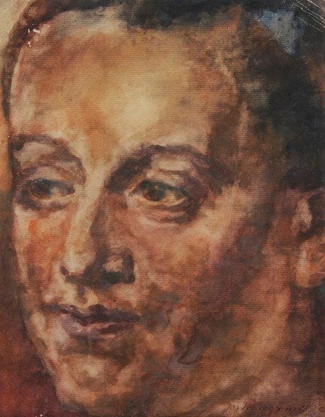 Joseph VERDEGEM (1897-1957)
Portrait d’homme, 1928
Aquarelle.
Signée et datée en bas à droite.
(Plis dans les angles).
26 x 20.5 cm
