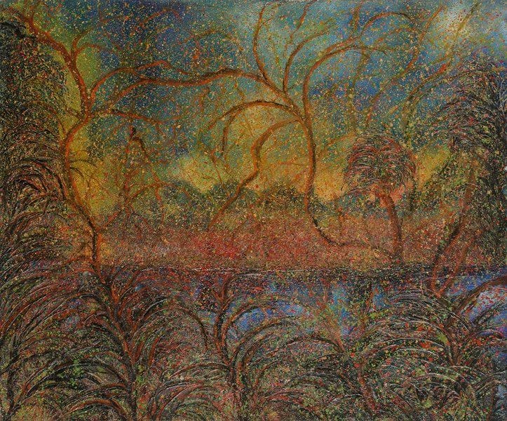 Fernand WEIL (1894-1958)
Le jardin extraordinaire, 1957
Huile sur toile.
Signée en bas à droite. Datée sur le châssis.
54 x 66 cm