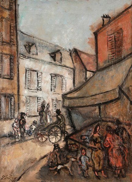 Léon ZACK [franco-russe] (1892-1980)
Rue animée, 1927
Huile sur toile.
Signée et datée en bas à gauche.
(Craquelures).
81 x 60 cm