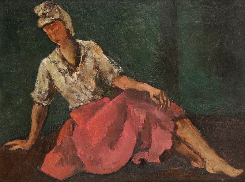 Jean-Louis BOUSSINGAULT (1883-1943)
Femme assise à la robe rouge
Huile sur toile.
Signée en bas à droite.
27 x 35 cm
Exposition : 
Jean-Louis Boussignault, Musée des Arts décoratifs, 1944, n°37.