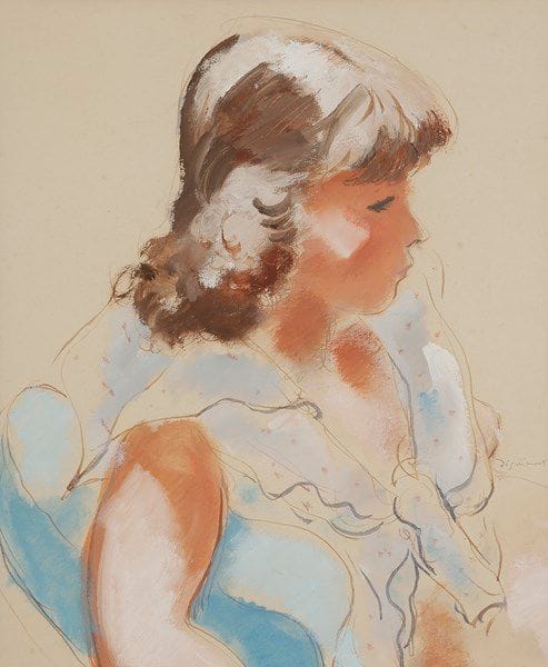André DIGNIMONT (1891-1965)
Profil de jeune femme
Dessin à l’encre et gouache.
Signé vers le bas à droite.
29.5 x 26 cm