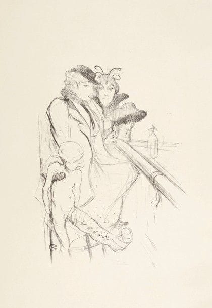Henri de Toulouse-Lautrec (1864-1901)
Eros vanné. 1894. Lithographie. 219 x 293. Delteil 74 ; Wittrock 56. Très belle et fraîche épreuve sur vergé crème [505 x 325], du 1er tirage effectué après 1910, avant effaçage des deux figures au second plan. Toutes marges. Ex-coll. H.-M. Petiet.